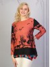 Ladies Trees Printed Knit Fashion Top 